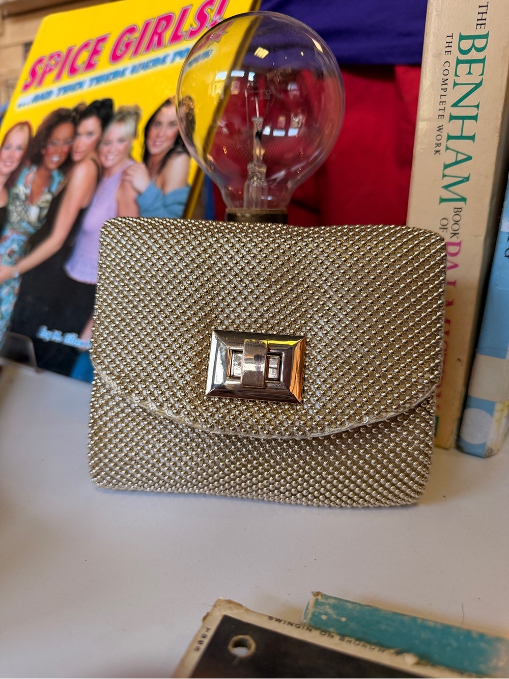 Vintage La Regale metallic beaded evening bag/clutch